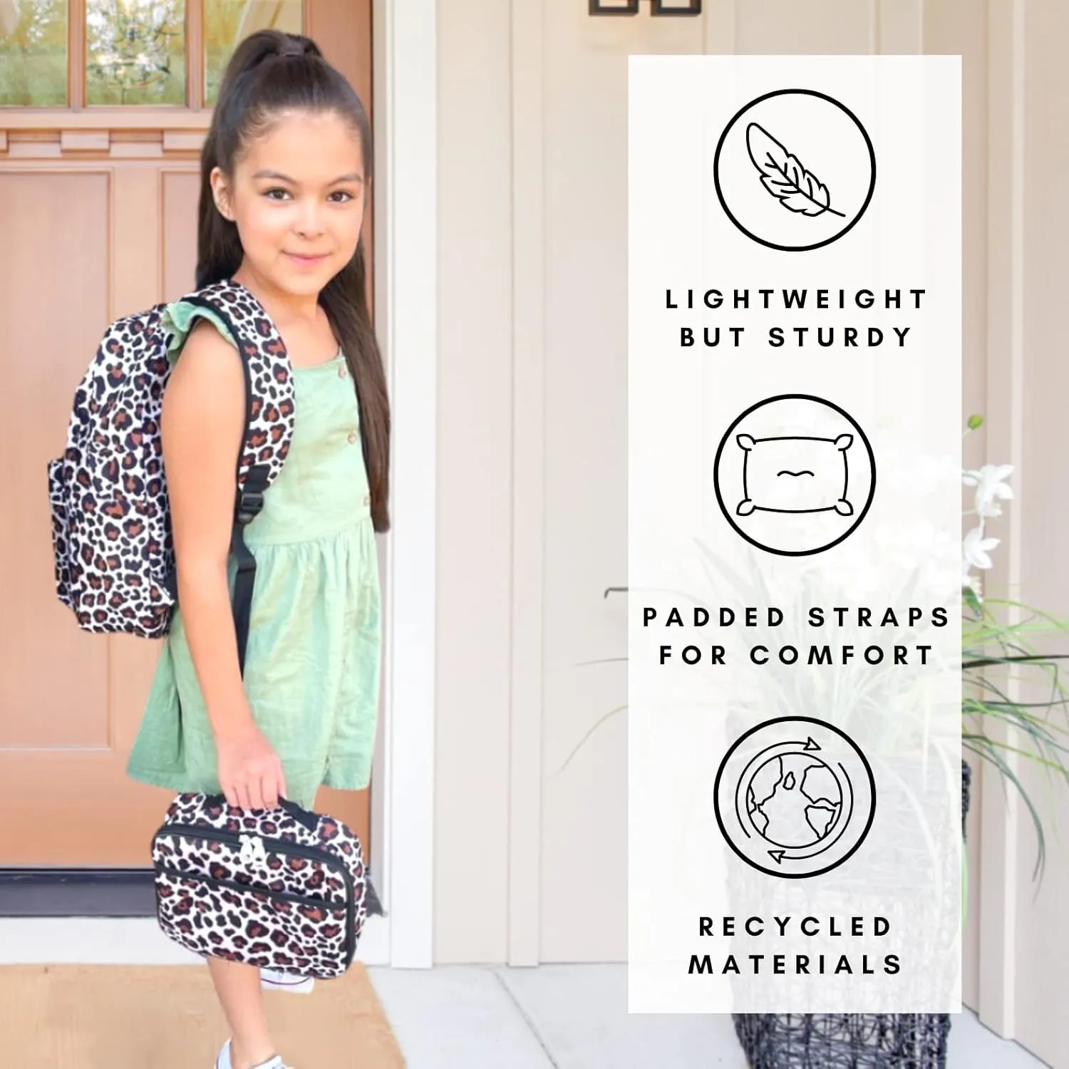Fenrici Cheetah Backpack for Girls, Teens, Women, Girl's Backpack, Kids' School Bookbags with Padded Laptop Compartment, Cheetah, Animal Print, 17 Inch