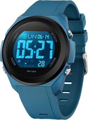 findtime Watches for Women Digital LED Back Light Watch Women with Dual Time Zone Display Countdown Alarm Stopwatch Ultra-Thin Colorful Wristwatch