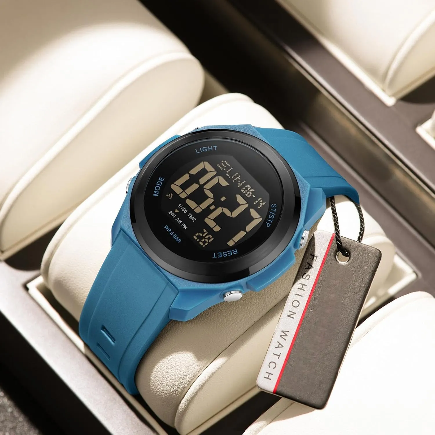 findtime Watches for Women Digital LED Back Light Watch Women with Dual Time Zone Display Countdown Alarm Stopwatch Ultra-Thin Colorful Wristwatch