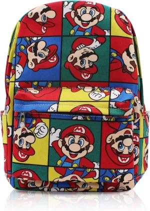 Finex Star Mario Canvas Backpack Casual Daypack with 15 in Laptop Storage Compartment