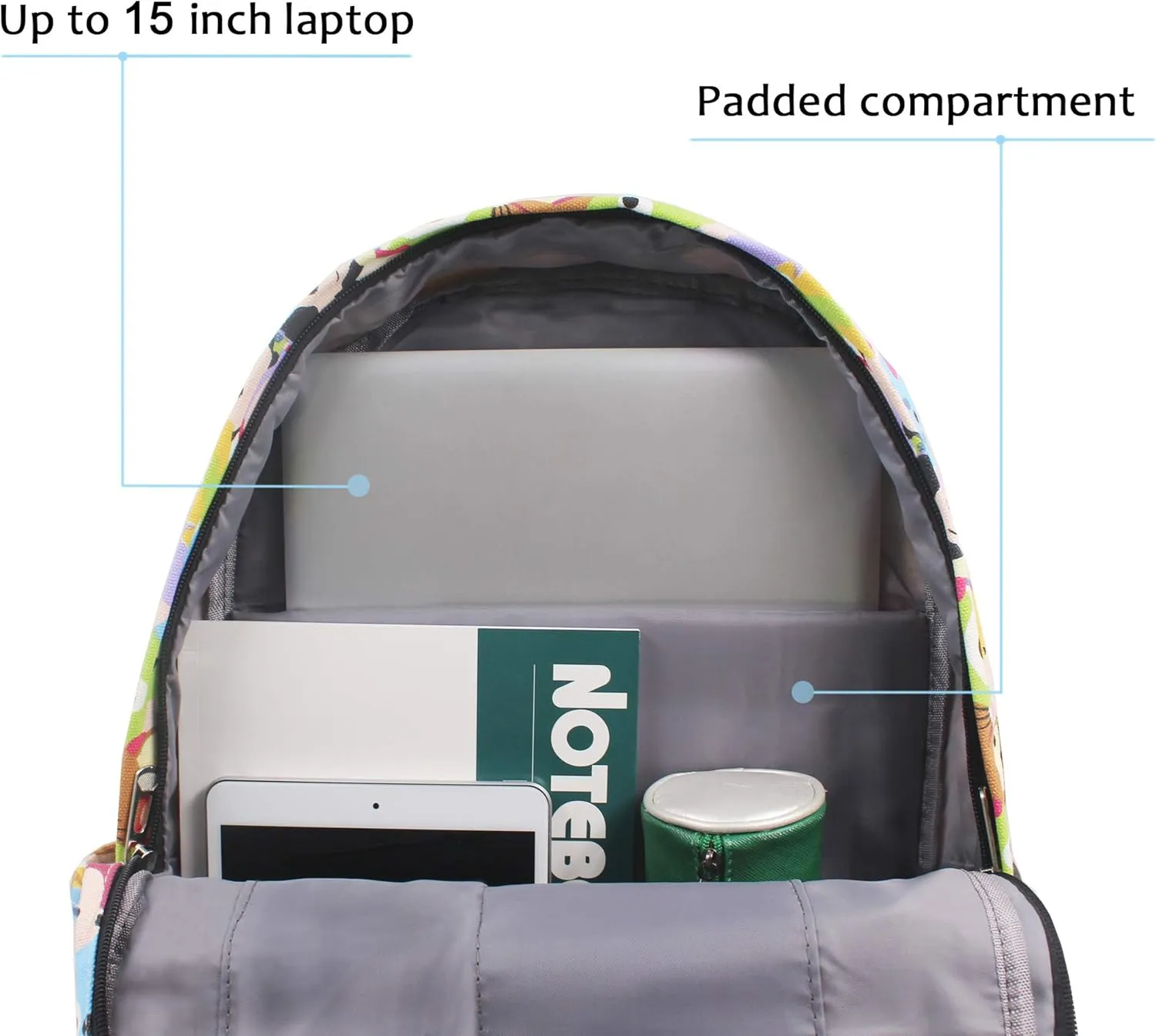Finex Star Mario Canvas Backpack Casual Daypack with 15 in Laptop Storage Compartment