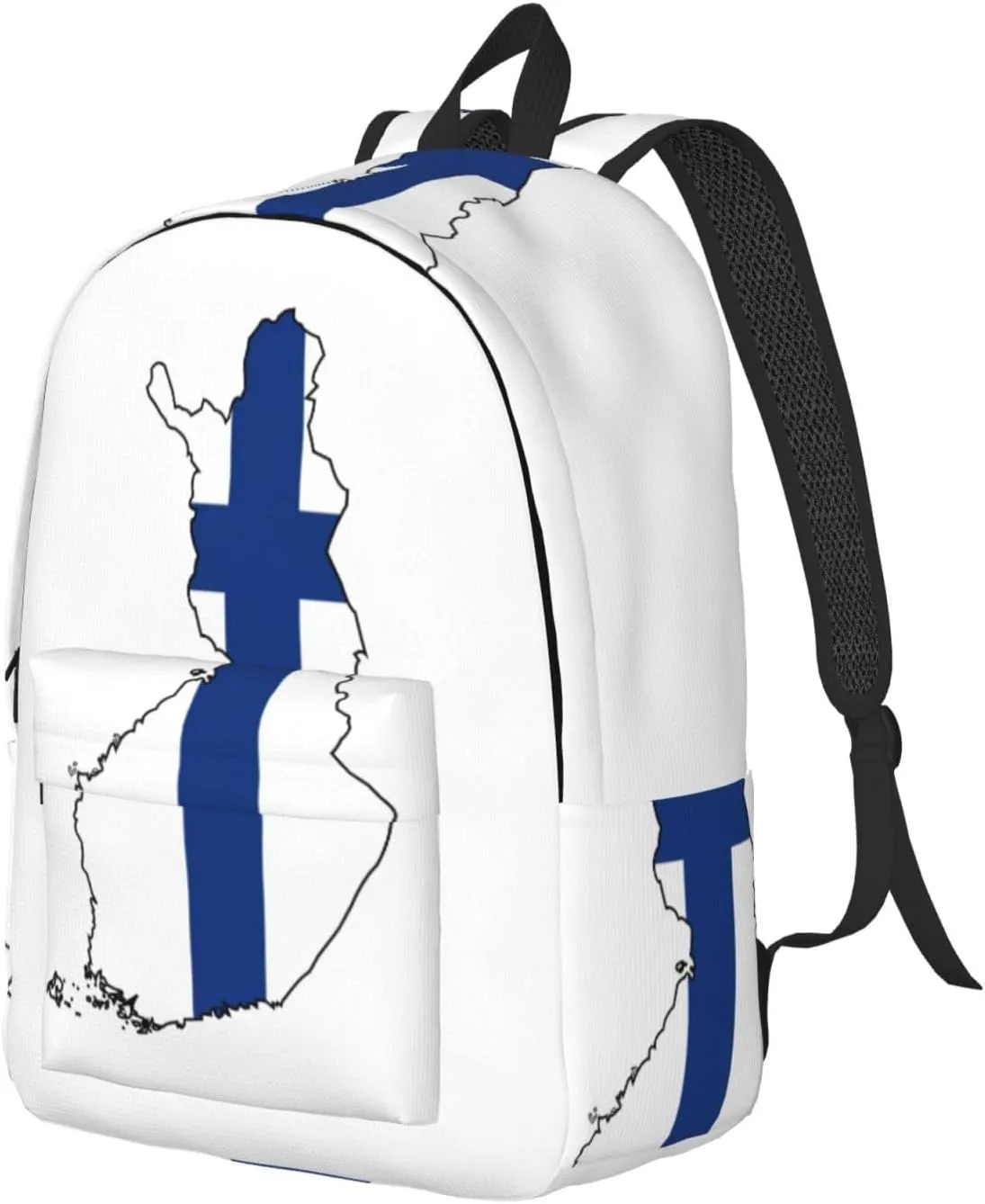 Finnish Flag Map print Laptop Backpack for Travel Computer,Casual Daypack Bookbag for College Work for Women Men