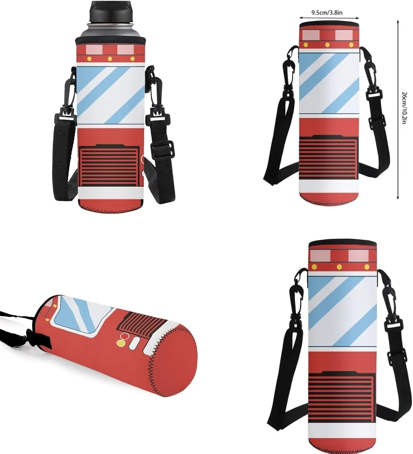 Fire Engine 4pcs Schoolbag for Boys Backpack for Kids Child 15 Inch School Backpack Lunch Bag Pencil Case Water Bottle Bag,Preschool Kids Backpack Set Large Capacity Daypack Knapsack