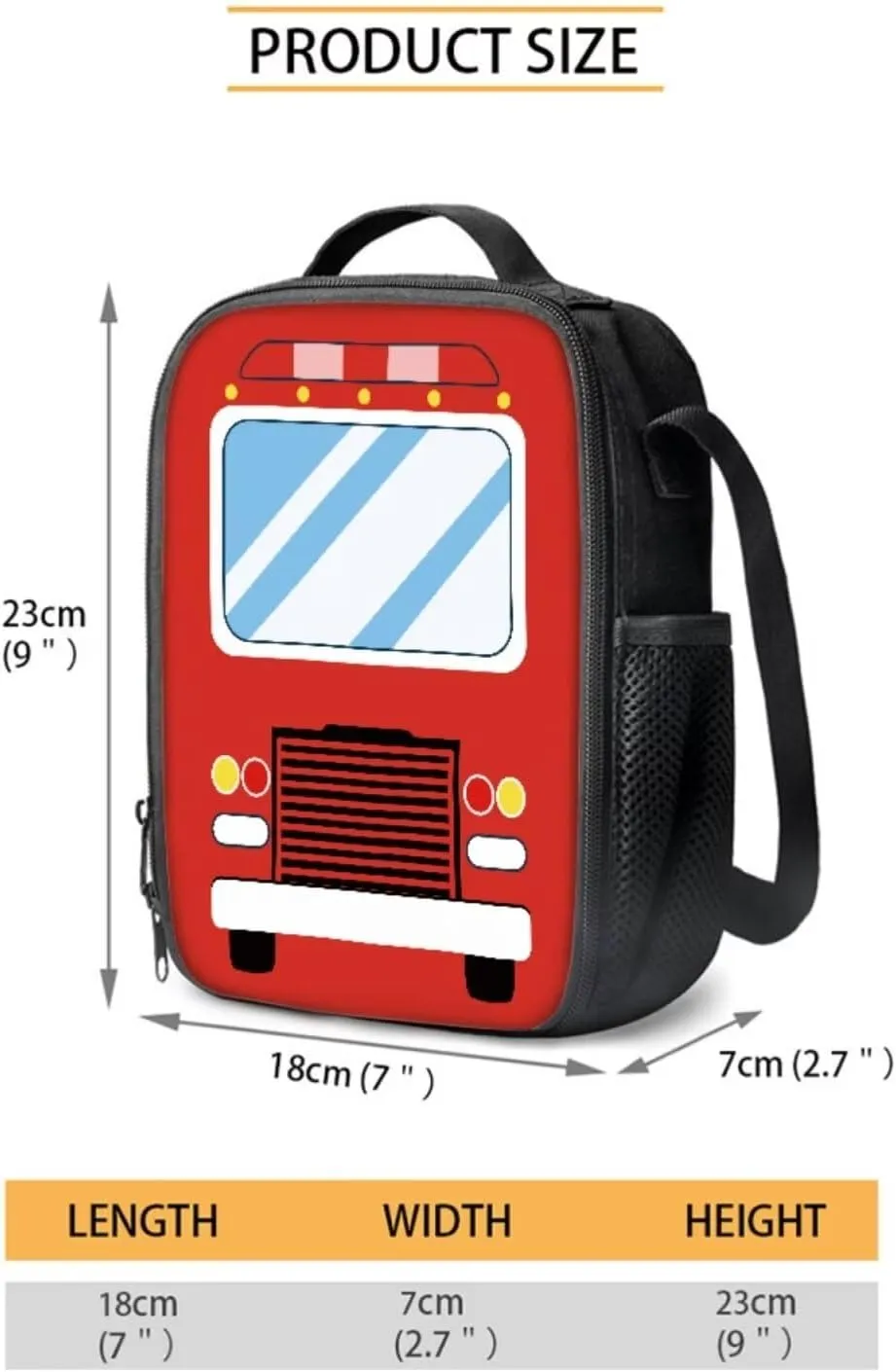 Fire Engine 4pcs Schoolbag for Boys Backpack for Kids Child 15 Inch School Backpack Lunch Bag Pencil Case Water Bottle Bag,Preschool Kids Backpack Set Large Capacity Daypack Knapsack