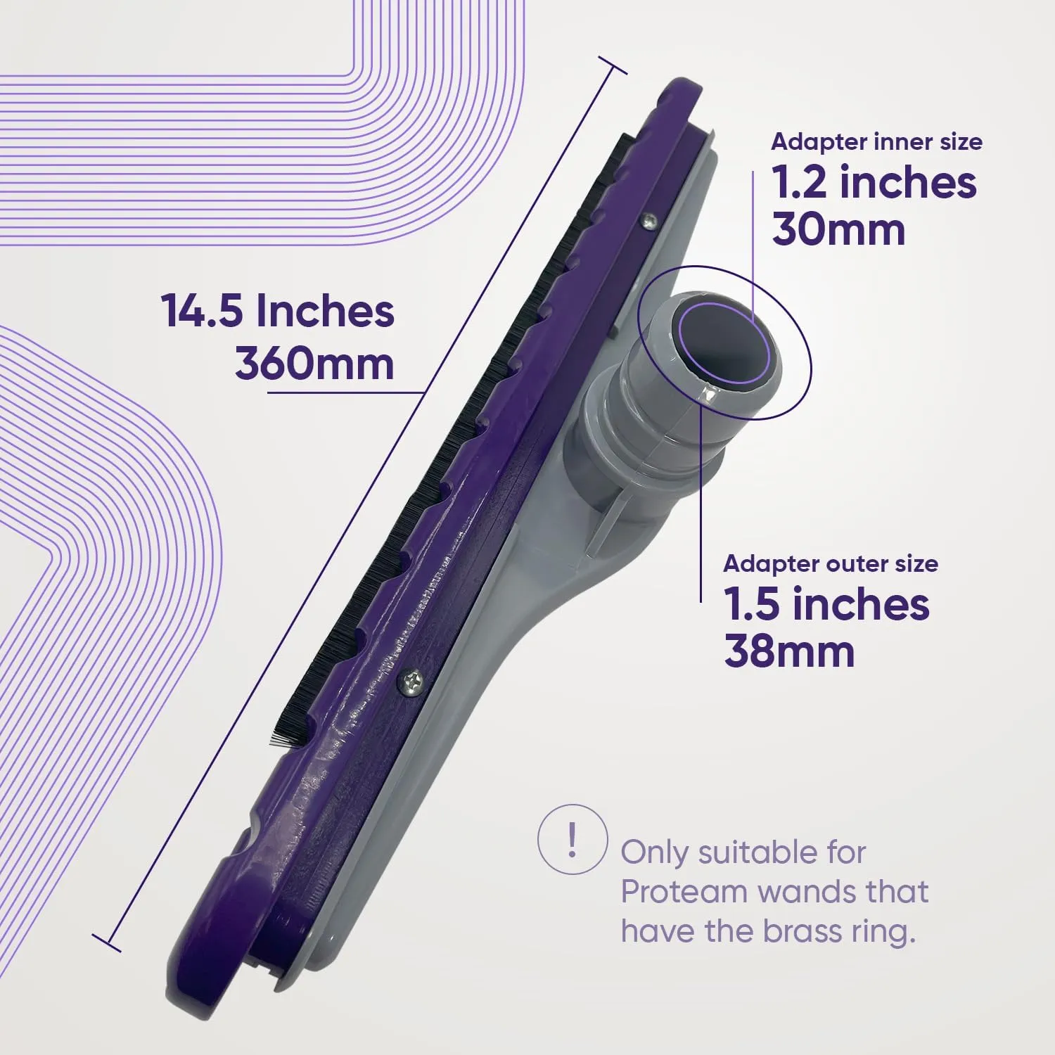 Fit on ProTeam 101446, EZ Glide Floor Tools & Parts, 15 Inches, Vacuum Parts, Compatible with ProTeam Backpack Vacuums 10 QT & 6 QT, 100623, Also Compatible Hoover Commercial C2401