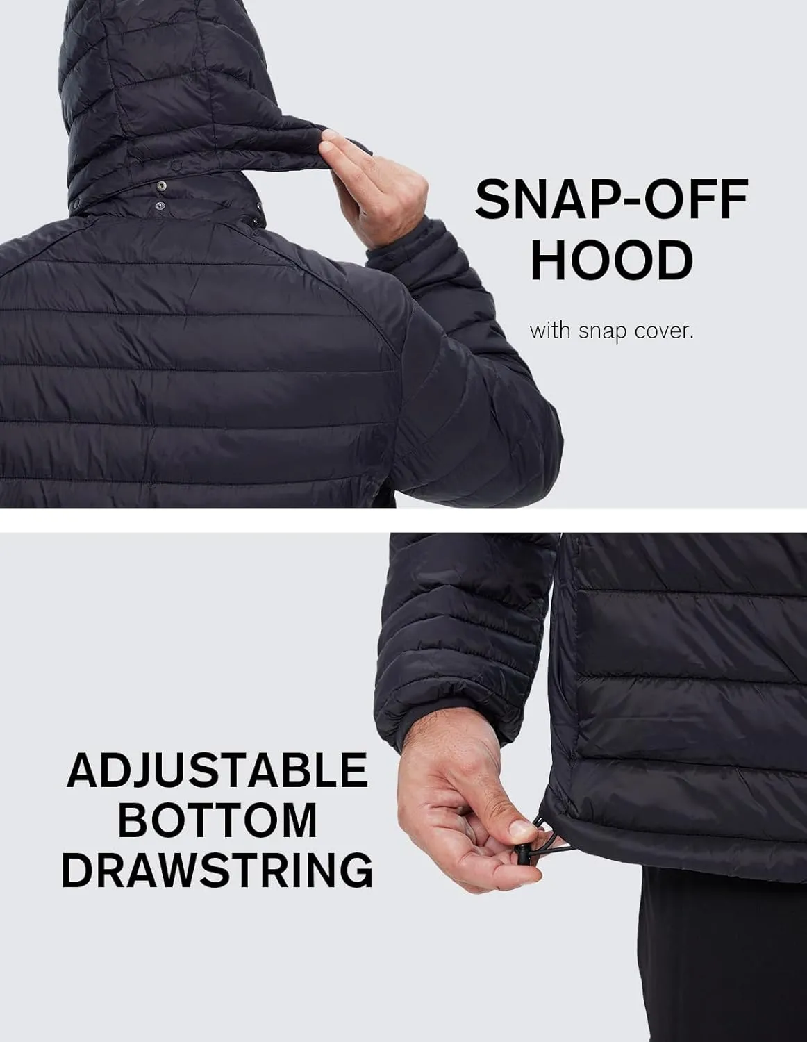 fit space Men's Insulated Synthetic Down Puffer Jacket Winter Warm Coat Quilted Water Resistant Packable Hiking Camping