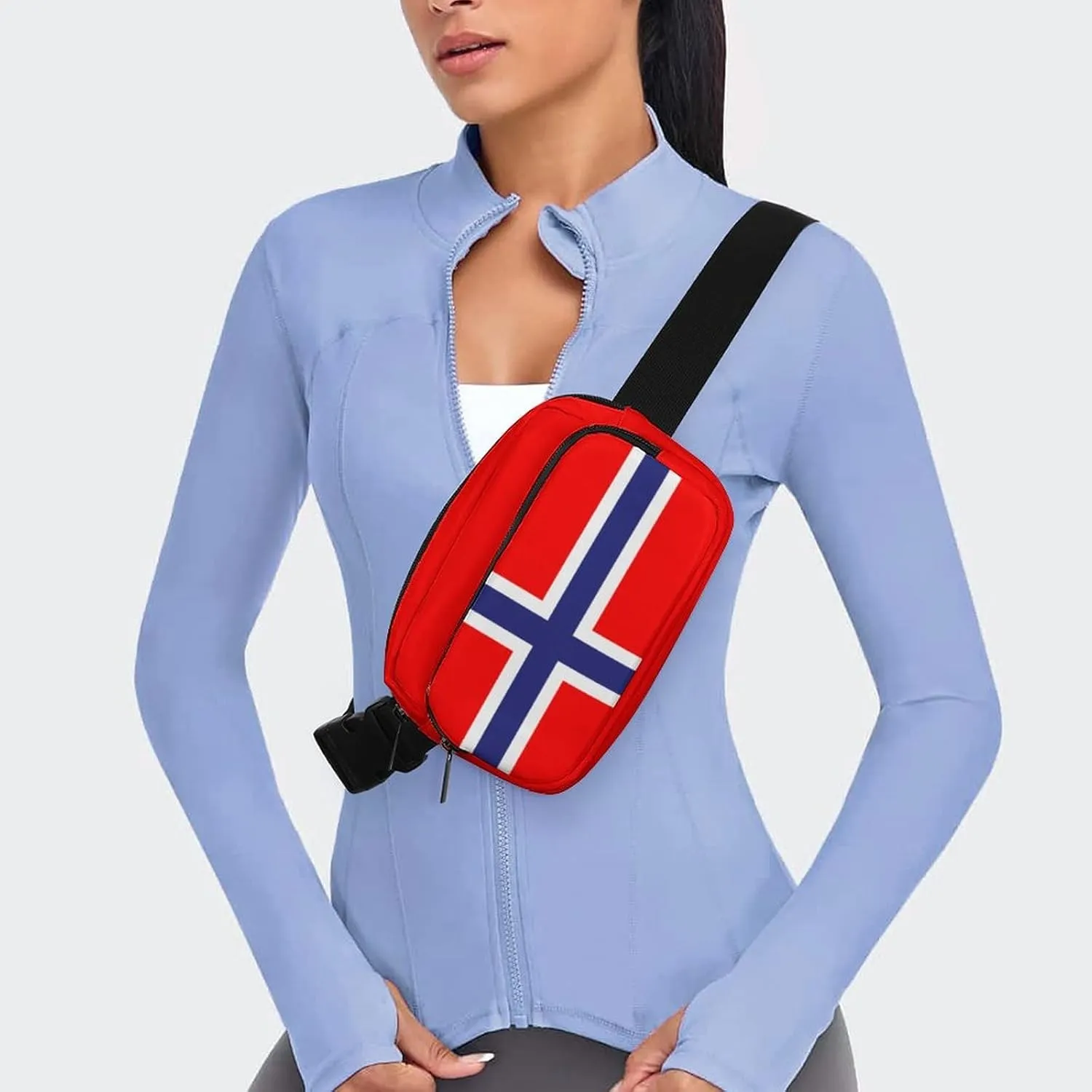 Flag of Norway Unisex Mini Belt Bag with Adjustable Strap Small Fanny Pack Crossbody Chest Bag