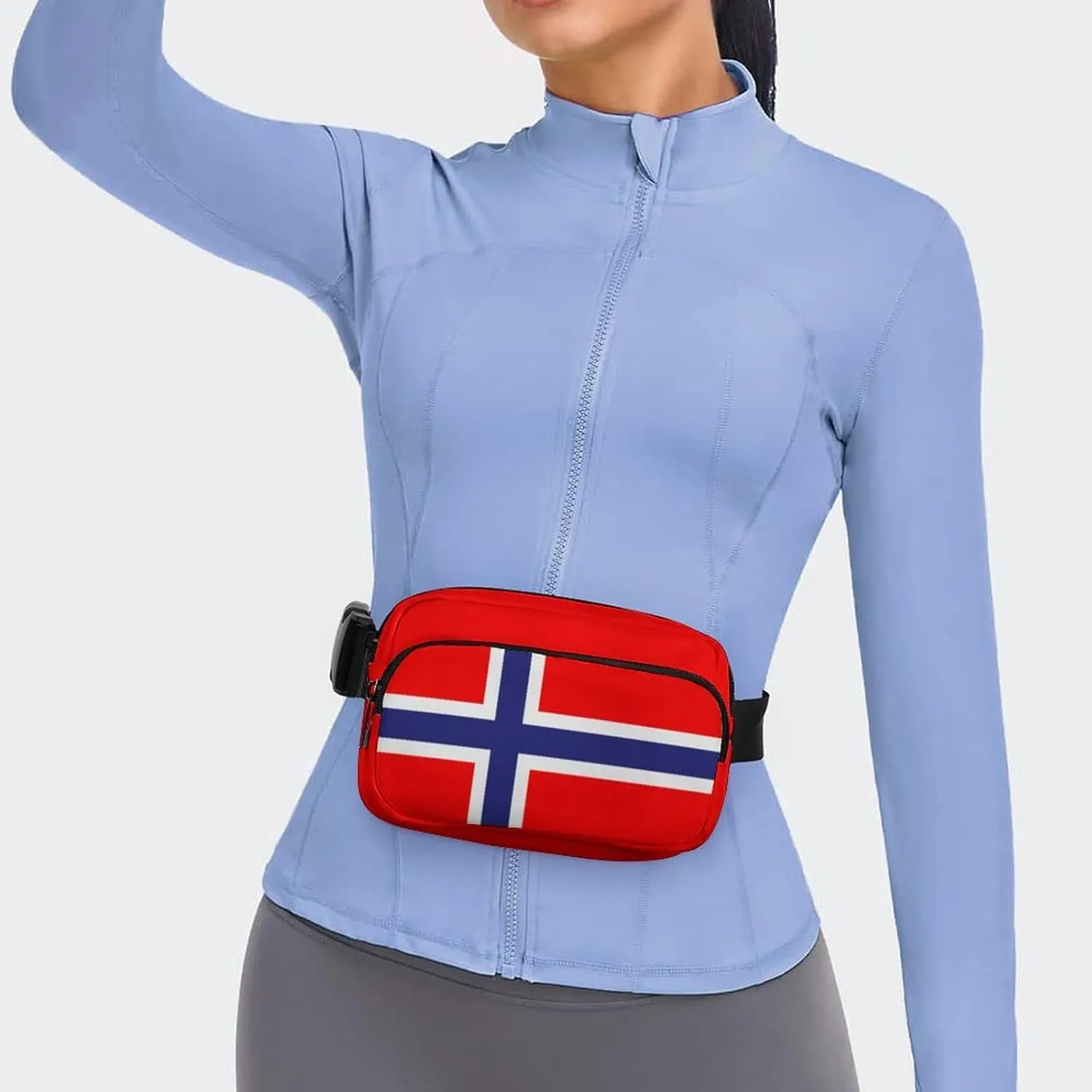 Flag of Norway Unisex Mini Belt Bag with Adjustable Strap Small Fanny Pack Crossbody Chest Bag