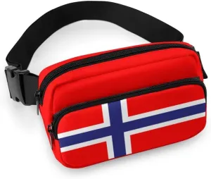 Flag of Norway Unisex Mini Belt Bag with Adjustable Strap Small Fanny Pack Crossbody Chest Bag