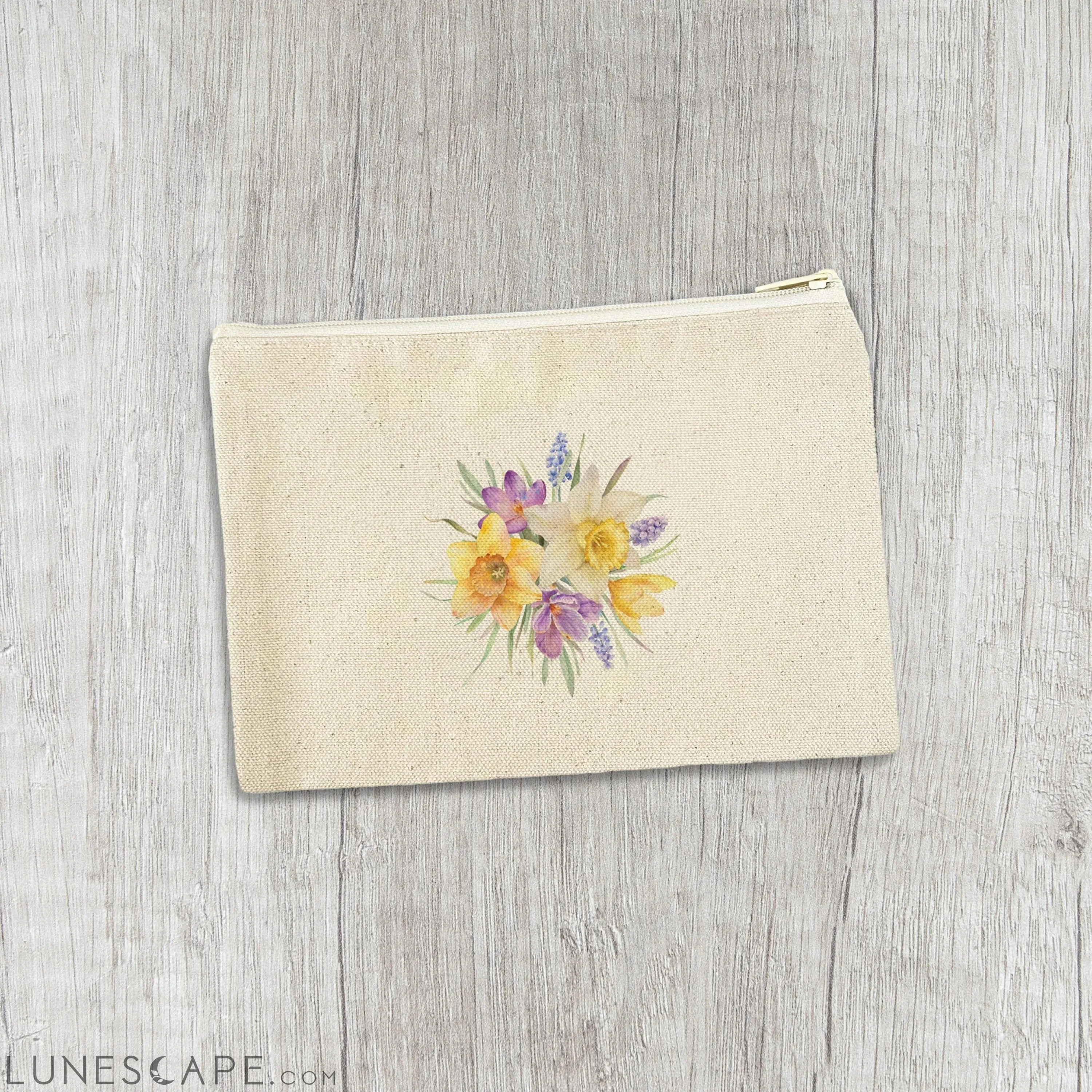 Floral Bunch - Spring Canvas Zipper Pouch