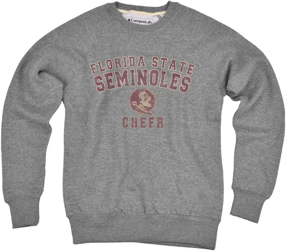 Florida State University Distressed Cheerleading Unisex Adult Slim Fit Crewneck Sweatshirt