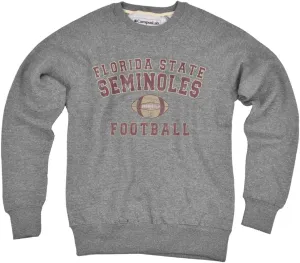Florida State University Distressed Football Unisex Adult Slim Fit Crewneck Sweatshirt