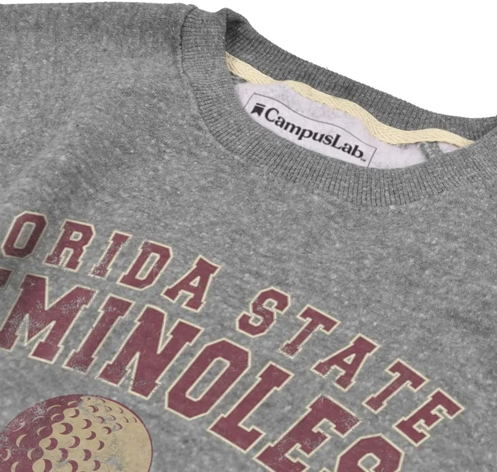 Florida State University Distressed Golf Unisex Adult Slim Fit Crewneck Sweatshirt