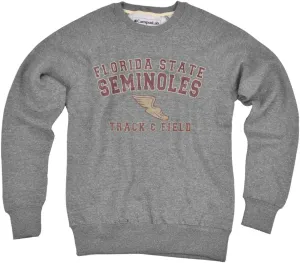 Florida State University Distressed Track And Field Unisex Adult Slim Fit Crewneck Sweatshirt