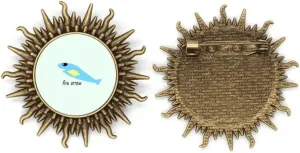 Fly Fish Rockets Art Deco Fashion Metall Sonne Brosche Haken Pin