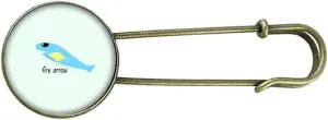 Fly Fish Rockets Art Deco Fashion Retro Metal Brooch Pin Clip Jewelry