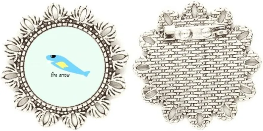 Fly Fish Rockets Art Deco Fashion Silver Flower Brooch Hook Pin Breastpin