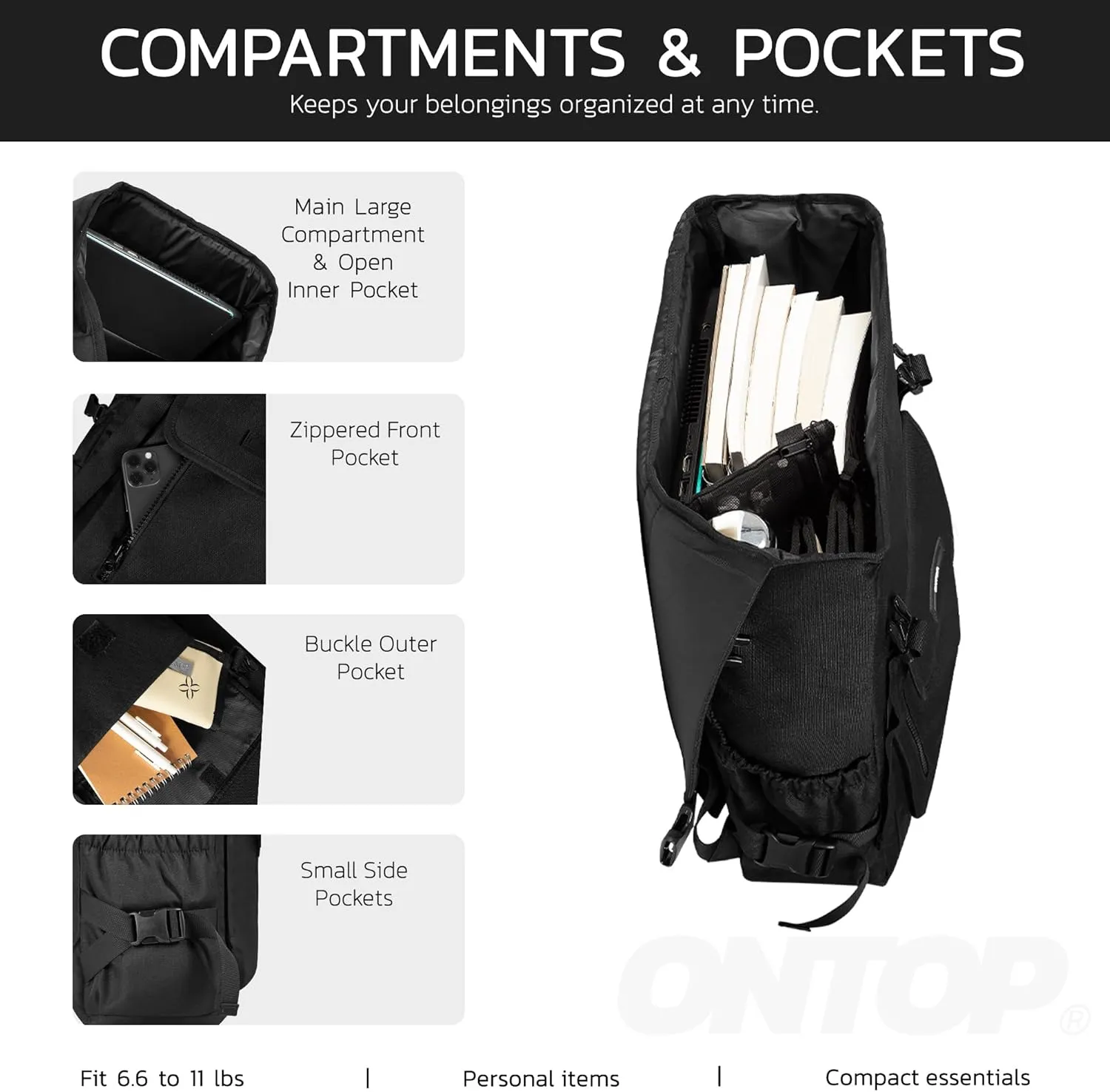 Fold Backpack Laptop 15.6in Ultra Lightweight Water Resistant Travel Bookbag