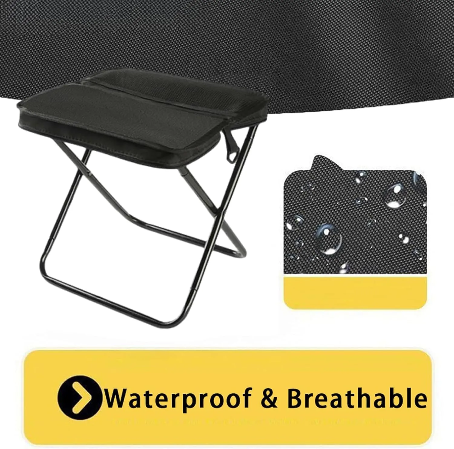 Foldable Backpack Stool, Portable Mini Outdoor Camping Folding Seat with Adjustable Shoulder Strap, for Camping, Fishing, Hiking, Picnics, Outdoor Barbecue (Green, Small)