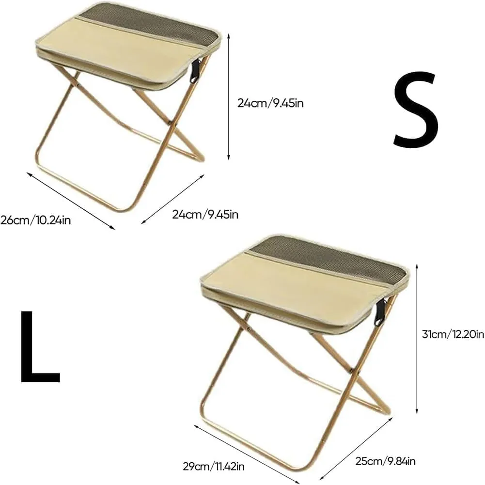 Foldable Backpack Stool, Portable Mini Outdoor Camping Folding Seat with Adjustable Shoulder Strap, for Camping, Fishing, Hiking, Picnics, Outdoor Barbecue (Green, Small)