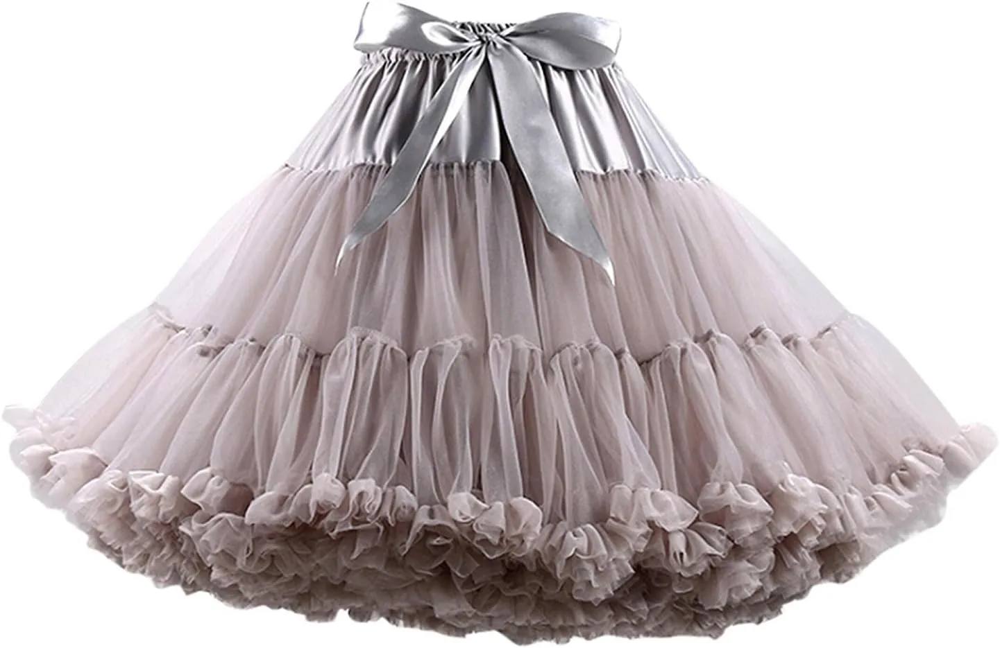 FOLOBE Women's Tulle Petticoat Soft Puffy Tutu Skirts Costume Ballet Dance Pettiskirts Multi-Layer