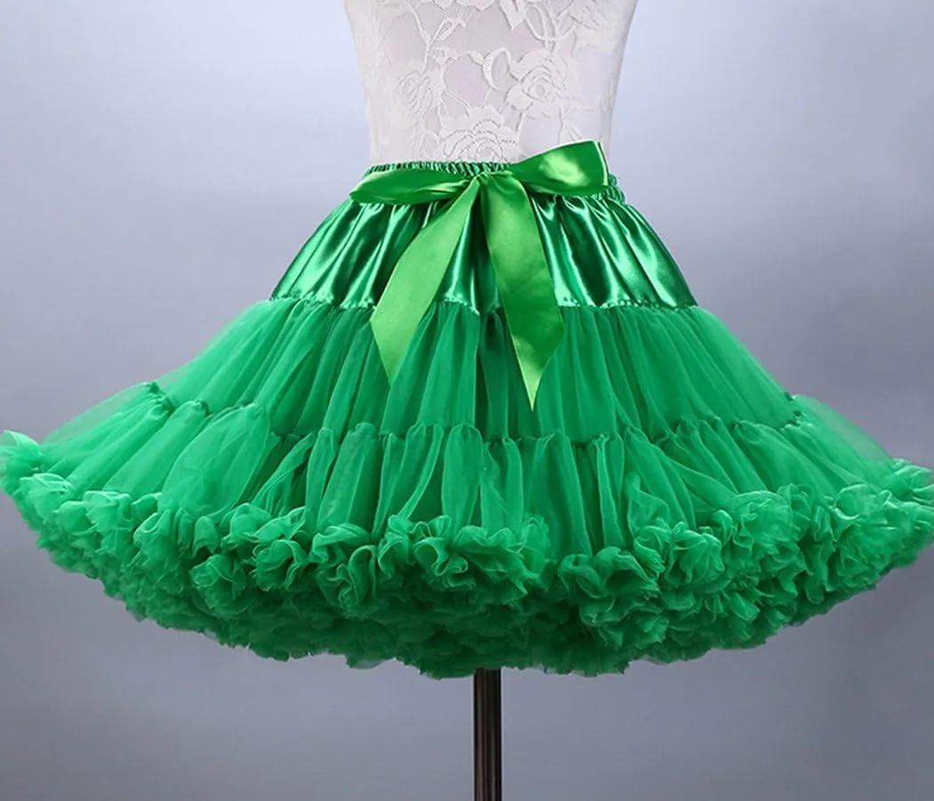 FOLOBE Women's Tulle Petticoat Soft Puffy Tutu Skirts Costume Ballet Dance Pettiskirts Multi-Layer