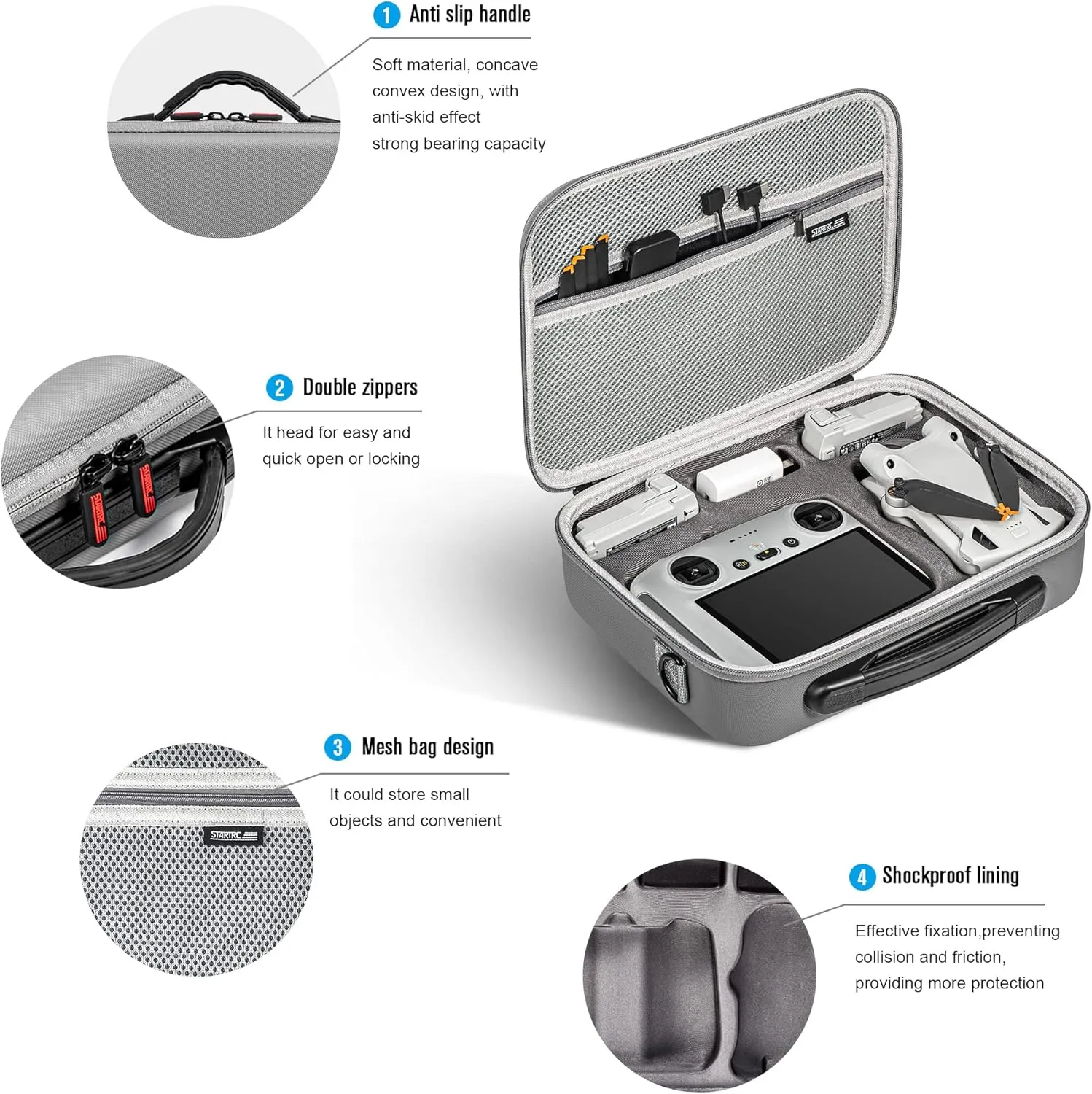 For DJI Mini 3 Pro Drone Portable Storage Bag Travel Bag Handbag DJI Mini 3 PRO Case Accessory Case (1110888, DJI Mini 3 PRO)