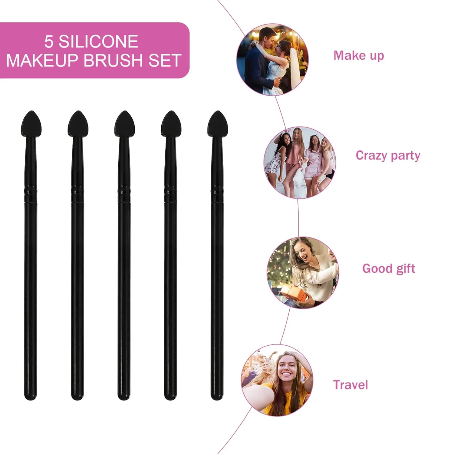 FRCOLOR 20pcs Creative Silicone Facial Makeup Brush Versatile Eyeshadow Applicators for Daily Use Easy to Clean for Makeup Beginners and Enthusiasts All Design