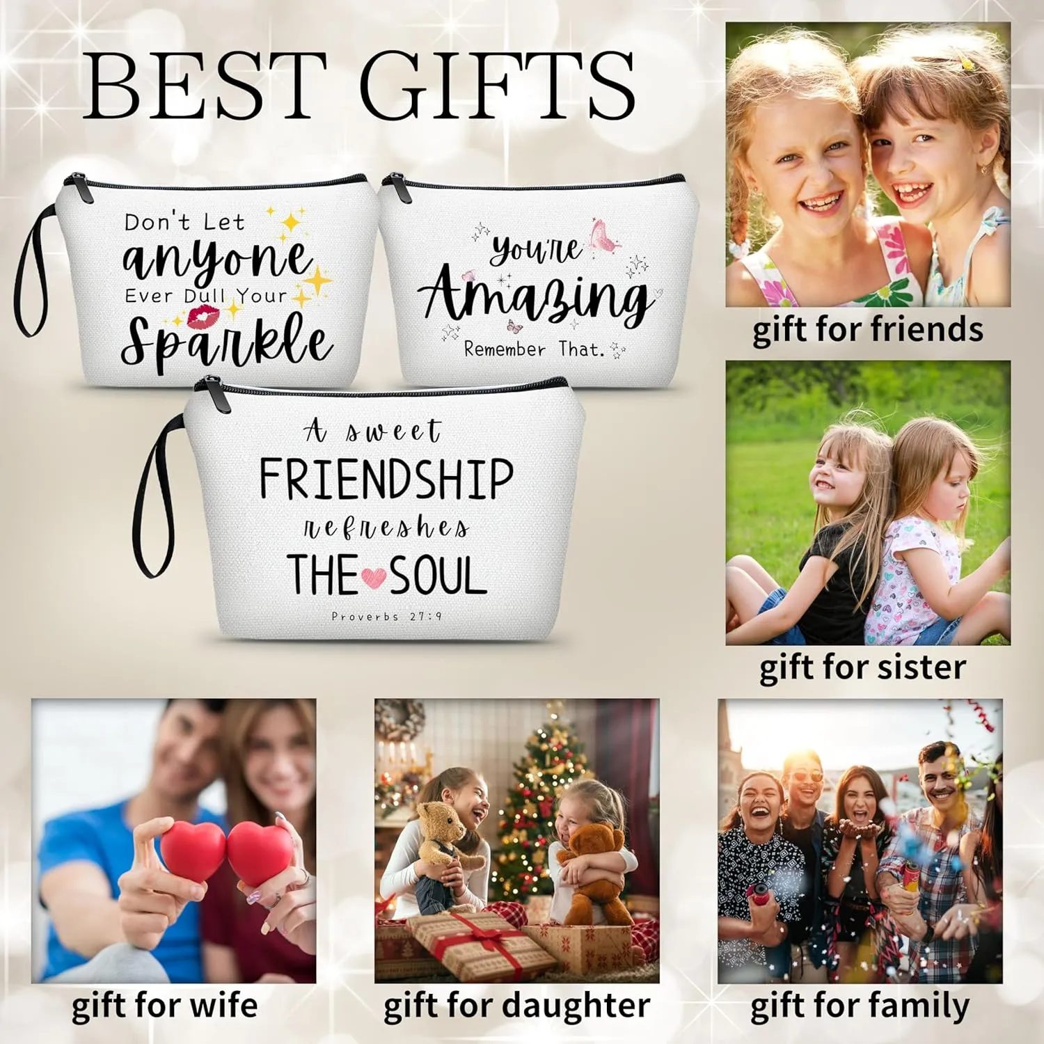 Friendship Gifts for Women,Birthday Gift for Girls,Inspirational Gifts for Women Religious,Cosmetic Bag for Purse,Christian Gifts,Bestie Gifts,Friend Gifts