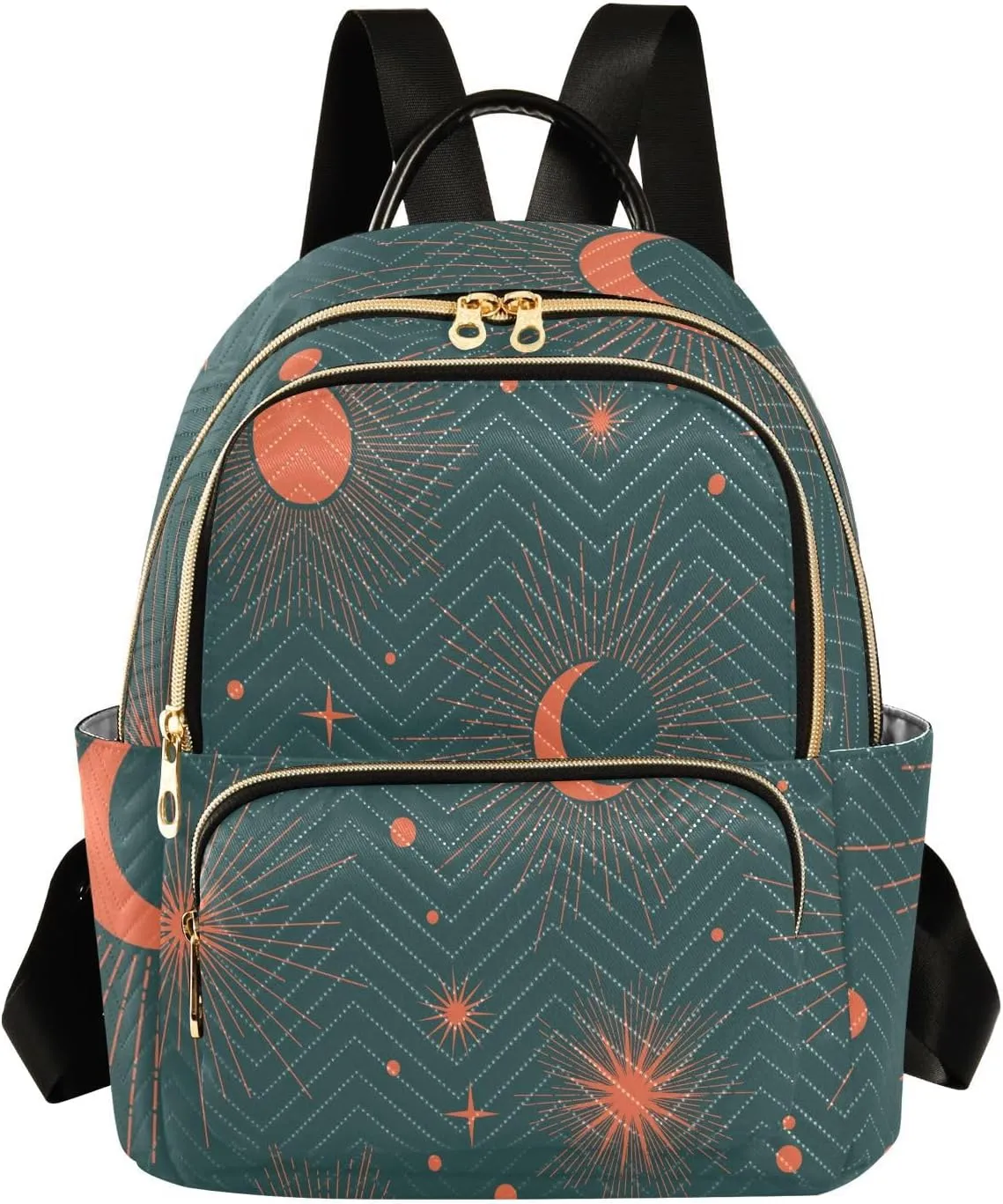 Full Moon with Stars Print Travel Backpack for Women Quilted Bookbag Cute Casual Bag Backpack Lightweight Fashionable Women's Backpack(Small Pattren 2)