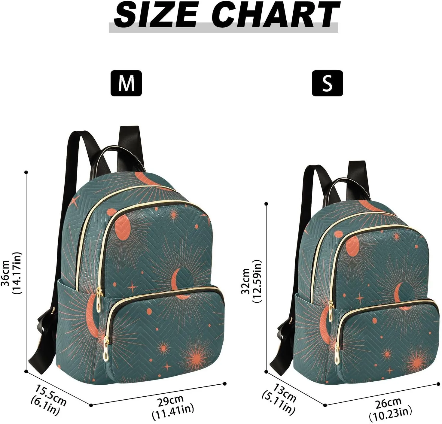 Full Moon with Stars Print Travel Backpack for Women Quilted Bookbag Cute Casual Bag Backpack Lightweight Fashionable Women's Backpack(Small Pattren 2)