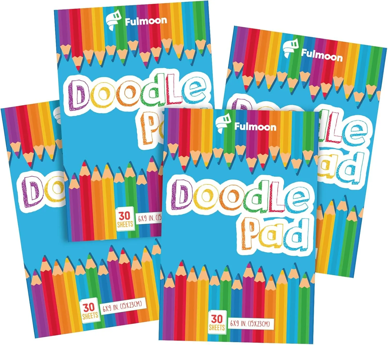 Fulmoon 50 Pcs Doodle Drawing Paper Pad for Kids 30 Sheets Drawing Paper Coloring Sketch Book Art Supplies for Kids Teens Adults Crayons Pencils School Office Christmas Art Supplies, 6 x 9 Inch