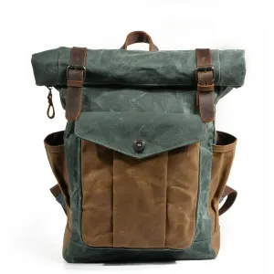 Functional Waxed Canvas Roll Top Backpack for All Occasions