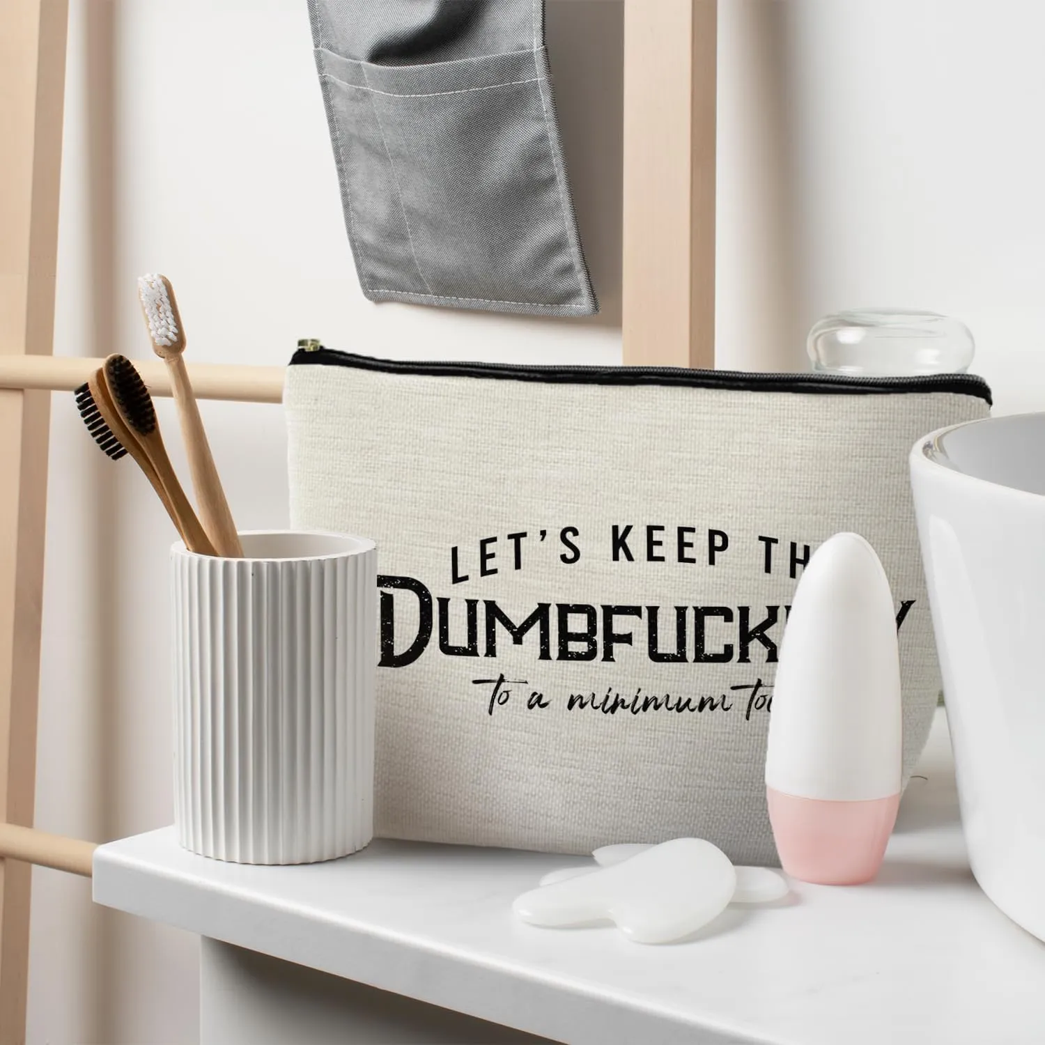 Funny Makeup Bag - Bad Assed & Cool Gifts for Coworkers & Women - Sarcastic & Gag Gifts - Humor Cosmetic Toiletry Bag