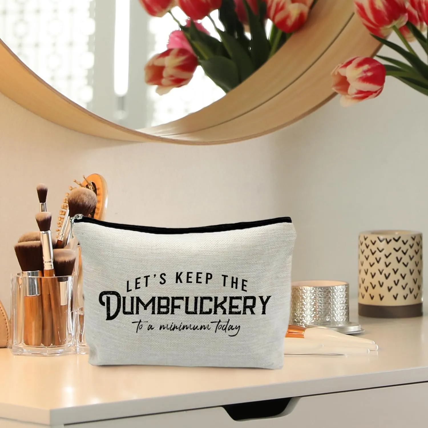 Funny Makeup Bag - Bad Assed & Cool Gifts for Coworkers & Women - Sarcastic & Gag Gifts - Humor Cosmetic Toiletry Bag