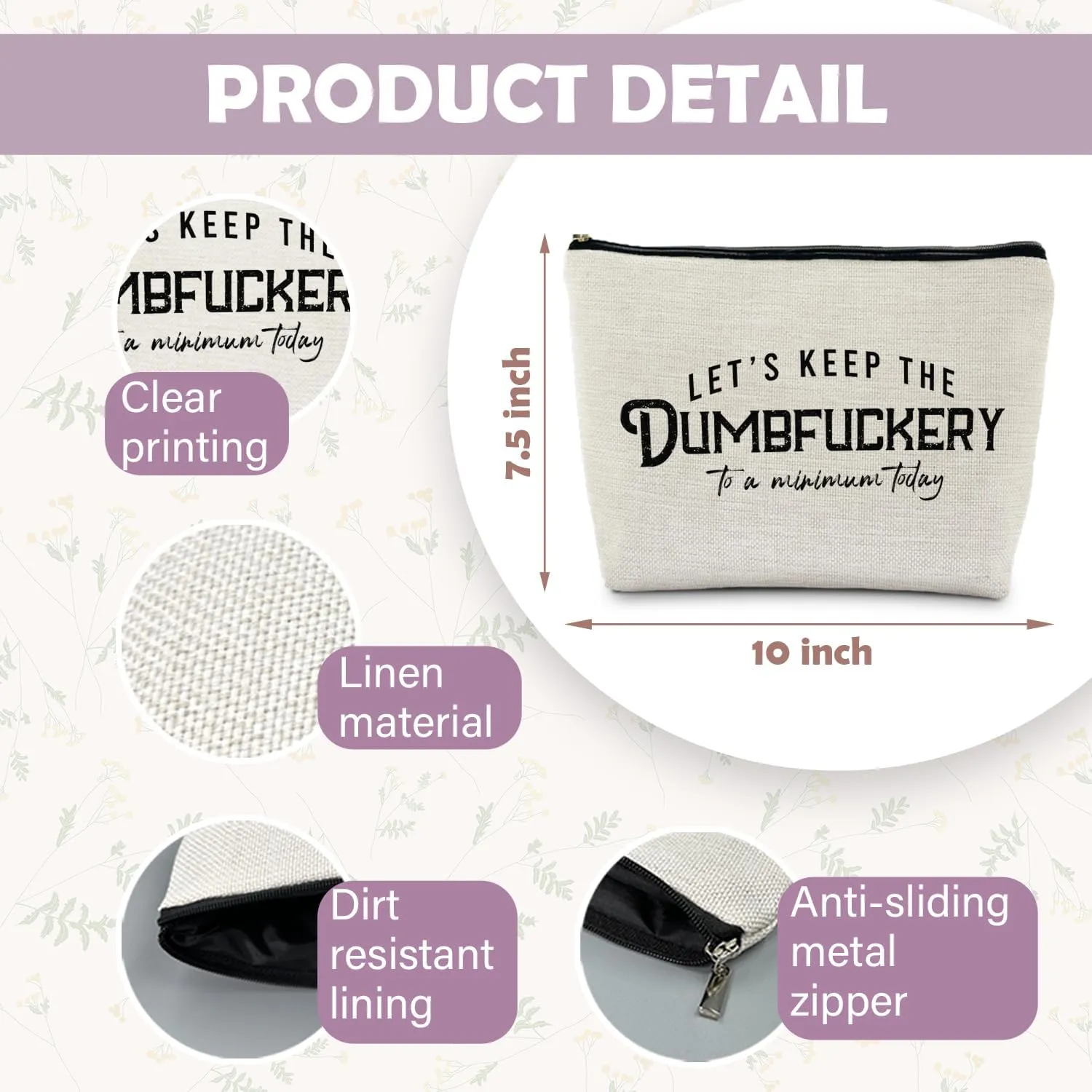 Funny Makeup Bag - Bad Assed & Cool Gifts for Coworkers & Women - Sarcastic & Gag Gifts - Humor Cosmetic Toiletry Bag