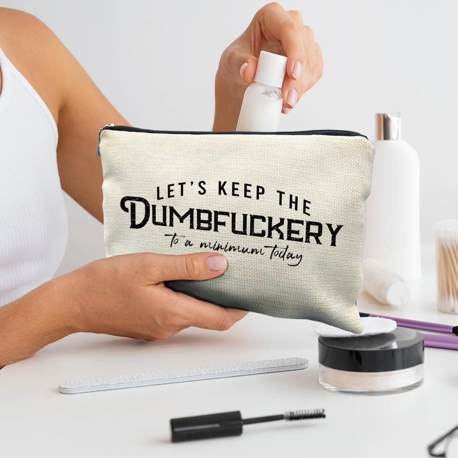 Funny Makeup Bag - Bad Assed & Cool Gifts for Coworkers & Women - Sarcastic & Gag Gifts - Humor Cosmetic Toiletry Bag