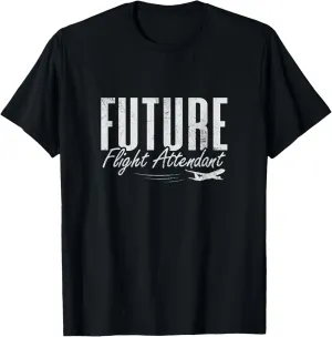 Future Flight Attendant Plane Flight School Student Grunge T-Shirt