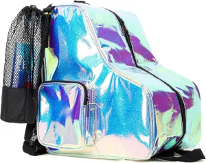Fydelity- Retro Cute Roller Skate Bag for Women, Converts into Roller Skates Backpack –Heavy Duty Roller Skating Bag Fits Mens Ice Skate, Boys Inline Skates, Girls Figure Skates
