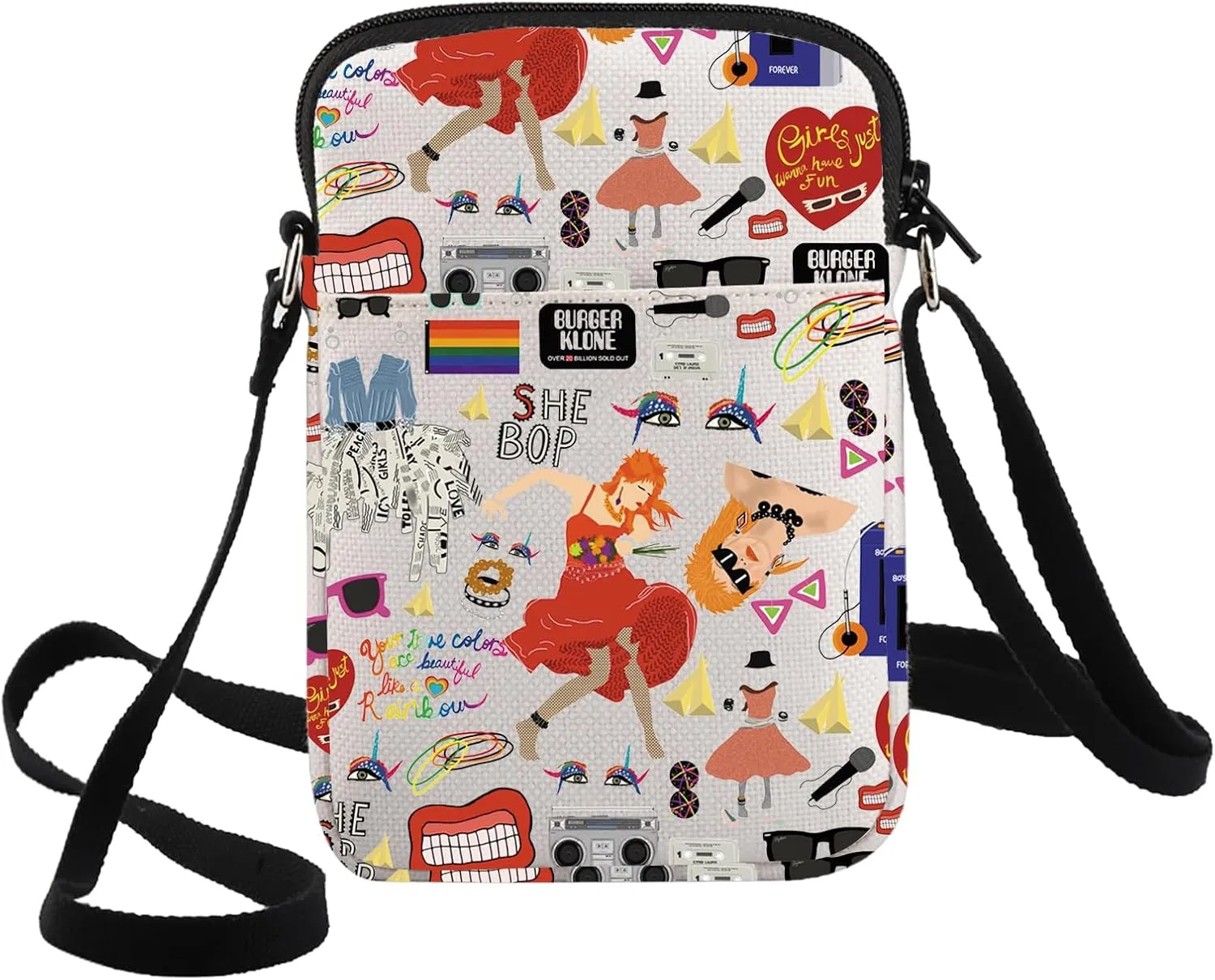 G2TUP 80s Singer Inspired Crossbody Bag 80s Lyrics Album Fans Gift 80s Music Lyrics Shoulder Bag Singer Album Merch