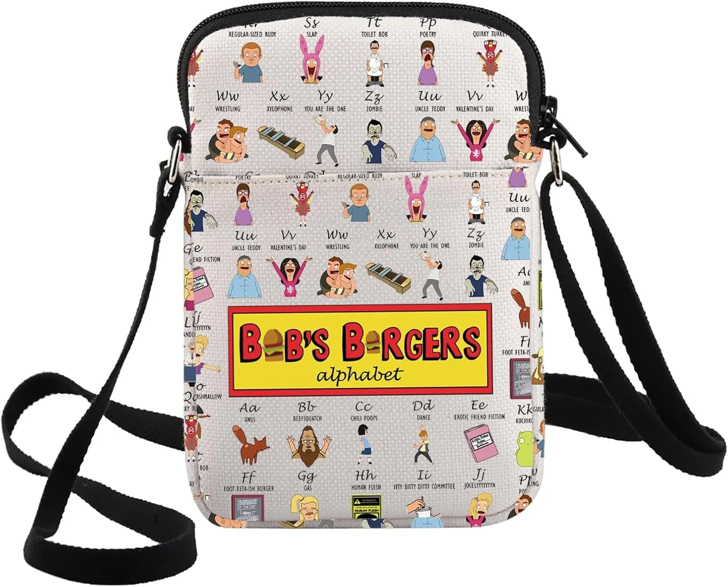 G2TUP Bob Belcher Crossbody Bag Gene & Louise & Tina Fans Gift Bob Family Shoulder Bag Belcher's Family Merchandise