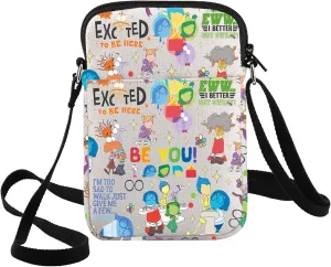 G2TUP Cartoon Emotion Joy Sadness Fear Crossbody Bag Anger & Disgust Fans Gift I'm Too Sad To Walk Emotion Shoulder Bag