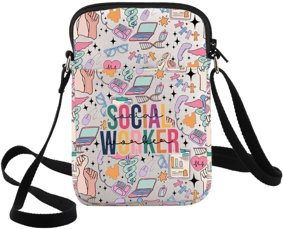 G2TUP Social Worker Crossbody Bag Social Workers Gifts Social Work Travel Shoulder Bag Social Volunteer Survival Kit