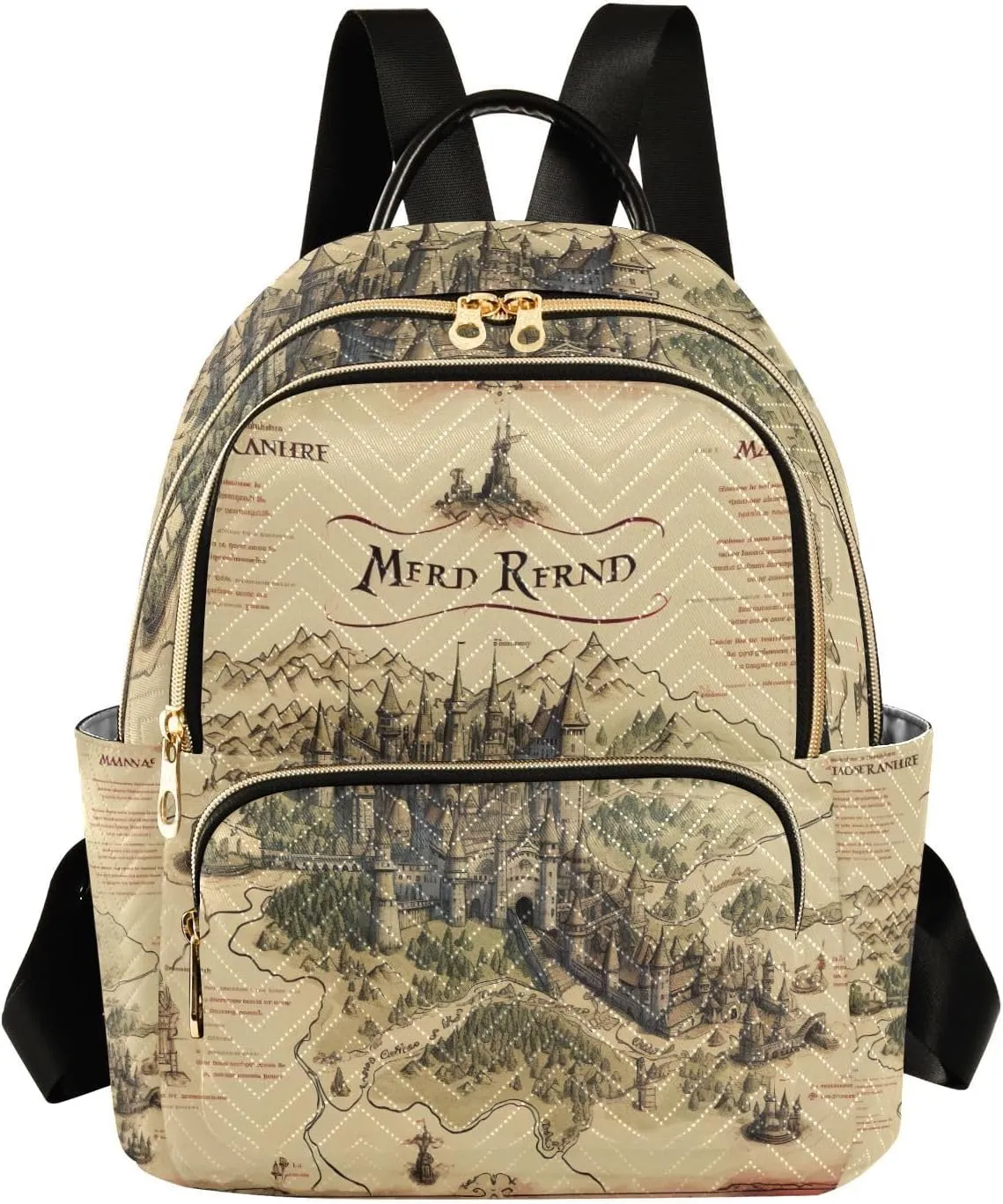 GAIGEO Old Map of the Tower and Palace Women Fashion Backpack, Women's Backpack Purse, Womens Travel Backpack for Airplane, S