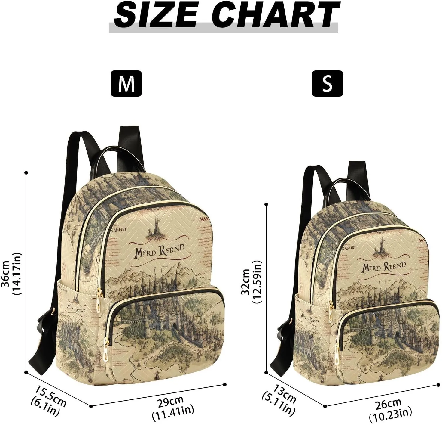 GAIGEO Old Map of the Tower and Palace Women Fashion Backpack, Women's Backpack Purse, Womens Travel Backpack for Airplane, S