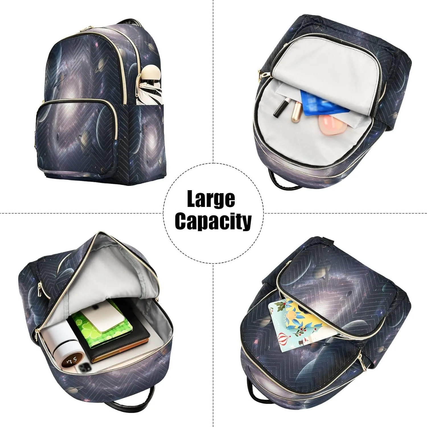 Galaxy Nebula Space Dark Backpack Purse for Women Travel Bag with Anti-theft Back for College Hiking S