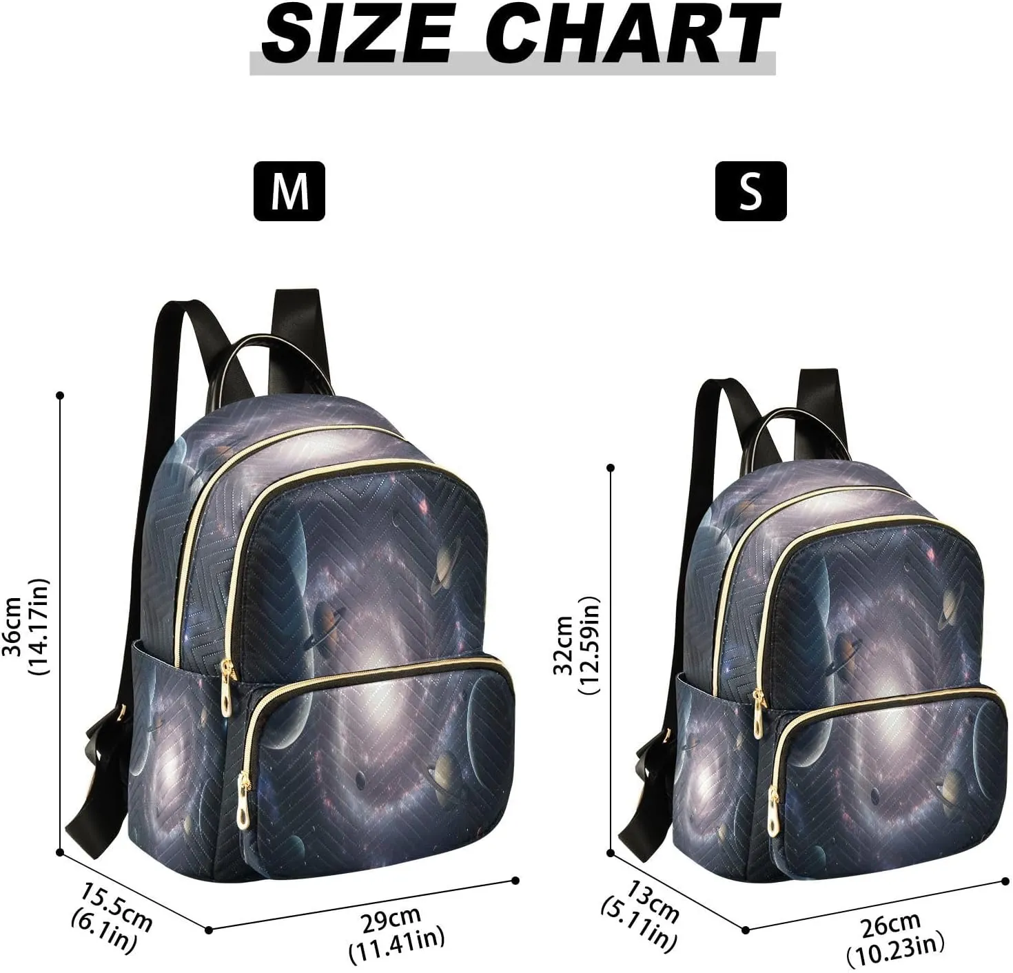 Galaxy Nebula Space Dark Backpack Purse for Women Travel Bag with Anti-theft Back for College Hiking S