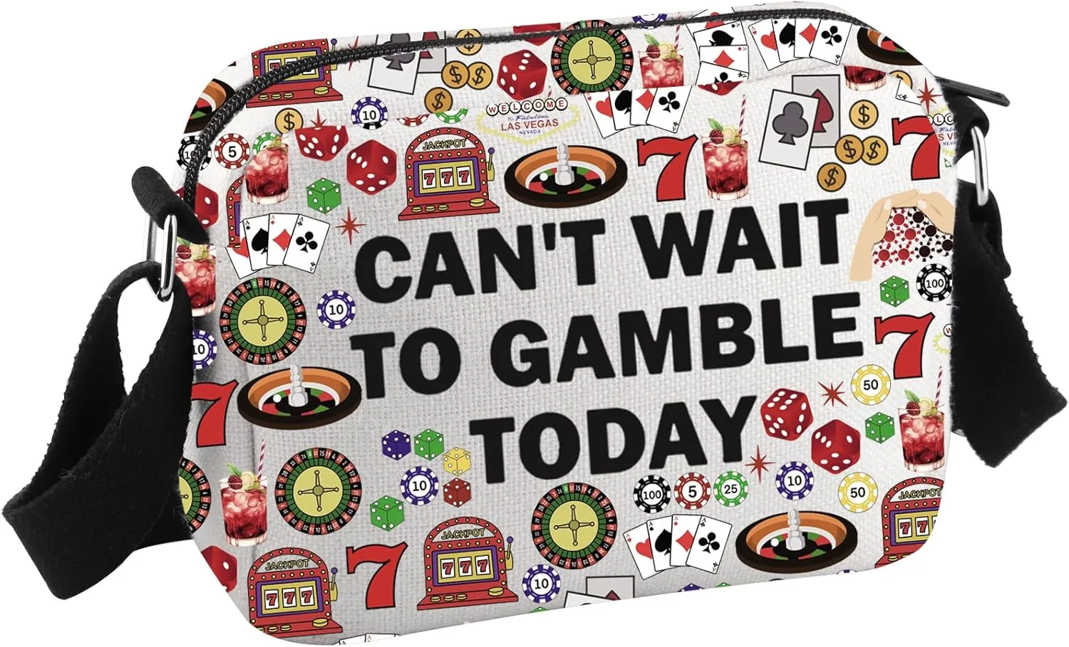 Gambler Gift Casino Theme Party Gift Casino Lover Gift Can’t Wait To Gamble Today Lucky Casino Gift Crossbody Bag