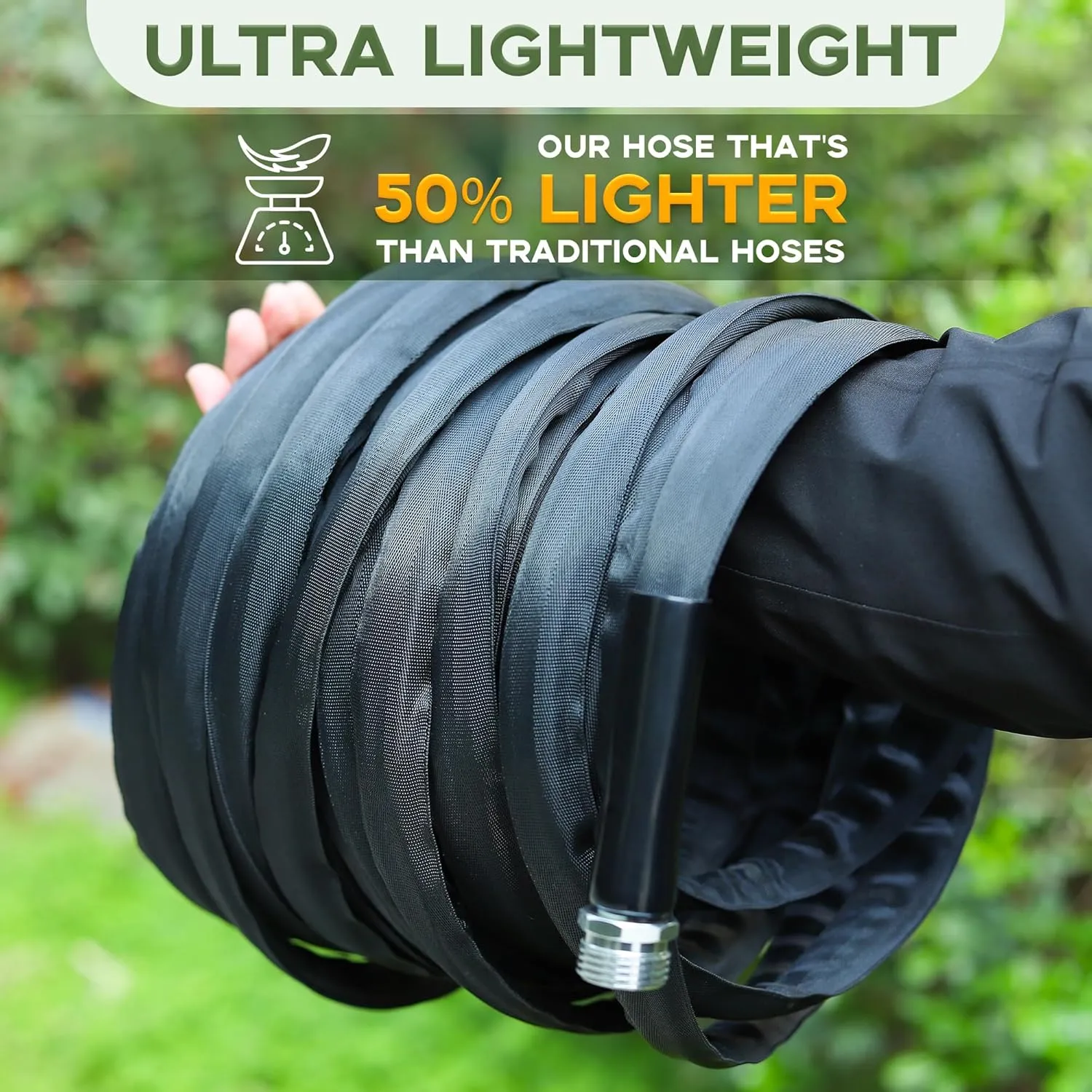 Garden Hose, Flexible Lightweight Water Hose, Burst & Crush Resistant, Ideal for All-Season Outdoor Use, Kink & Tangle Free, Rust Proof - 2025 Upgraded Model (5 FT)