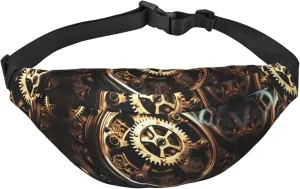 Gears of running machinery Large Fashion Crossbody Waist Bag, Travel Casual Boys Waist Bag, Suitable for Sports, Running, Cycling, Traveling, Fishing
